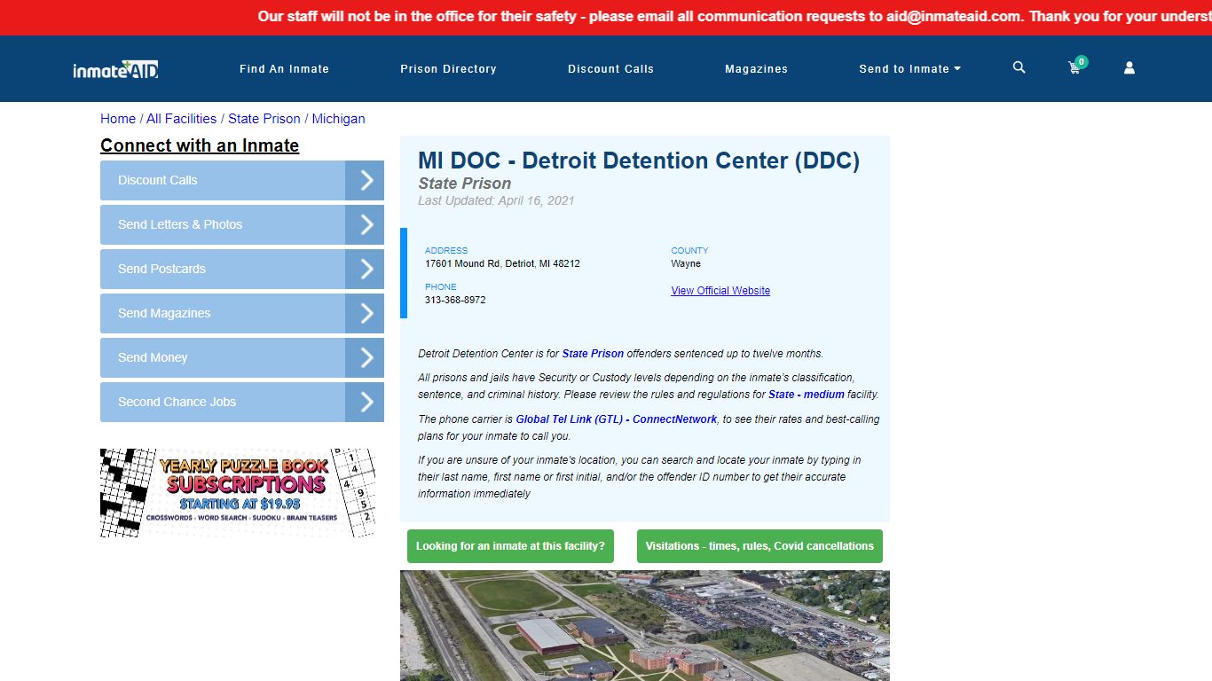 MI DOC - Detroit Detention Center (DDC) & Inmate Search ...