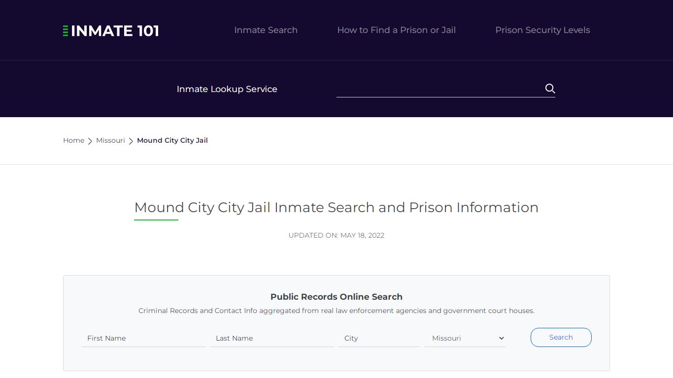 Mound City City Jail Inmate Search, Visitation, Phone no ...